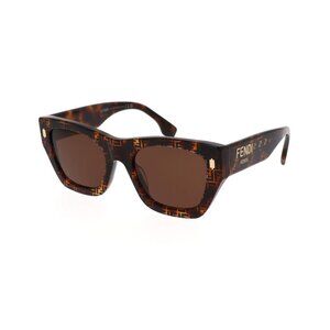 NEW FENDI SUNGLASSES, HAVANA WOMEN EYEWEAR FENDI FE40100I 55E FENDI ROMA